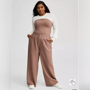 Torrid Wide Leg Tailored Twill Pant